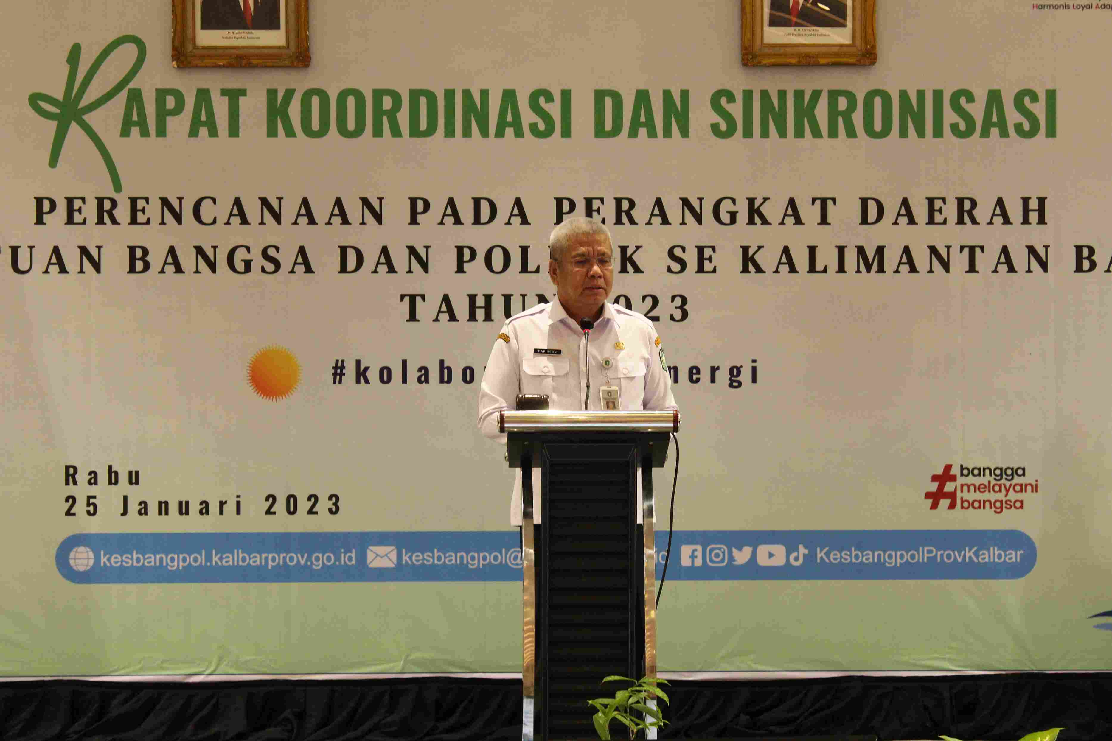 Rakor dan Sinkronisasi Perencanaan Perangkat Daerah Kesbangpol se Kalimantan Barat Tahun 2023