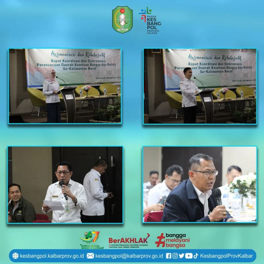 Rapat Koordinasi dan Sinkronisasi Perencanaan Daerah Kesatuan Bangsa dan Politik se-Kalimantan Barat Tahun 2024